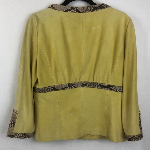 Valentino | Women’s Lime Green Python Skin Blazer - Picture 7 of 16